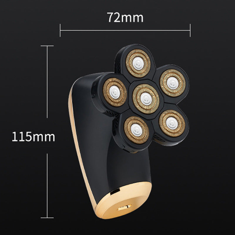 Six-in-One LCD Digital Display Razor for Skin Care & Grooming