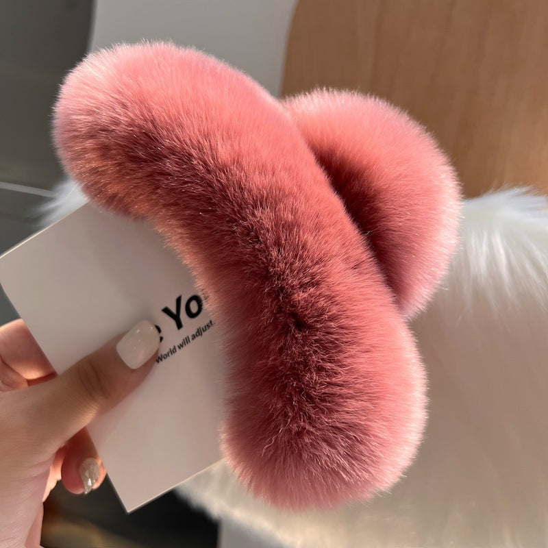Plush Rabbit Hair Clip - Large