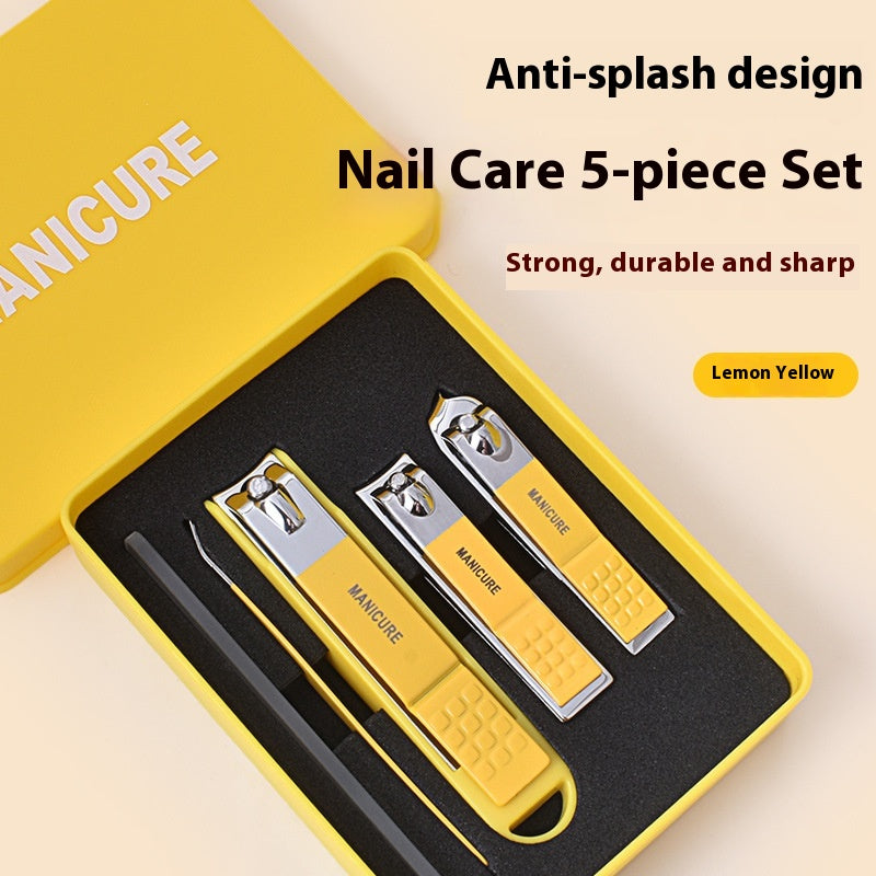 Nail Clippers Set 6 Pieces Anti-Splash Large Opening Manicure Tool