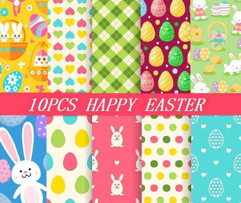 Easter Bunny Egg Decorative Cloth Fabric for DIY Craft Projects - Multiple Sizes & Patterns