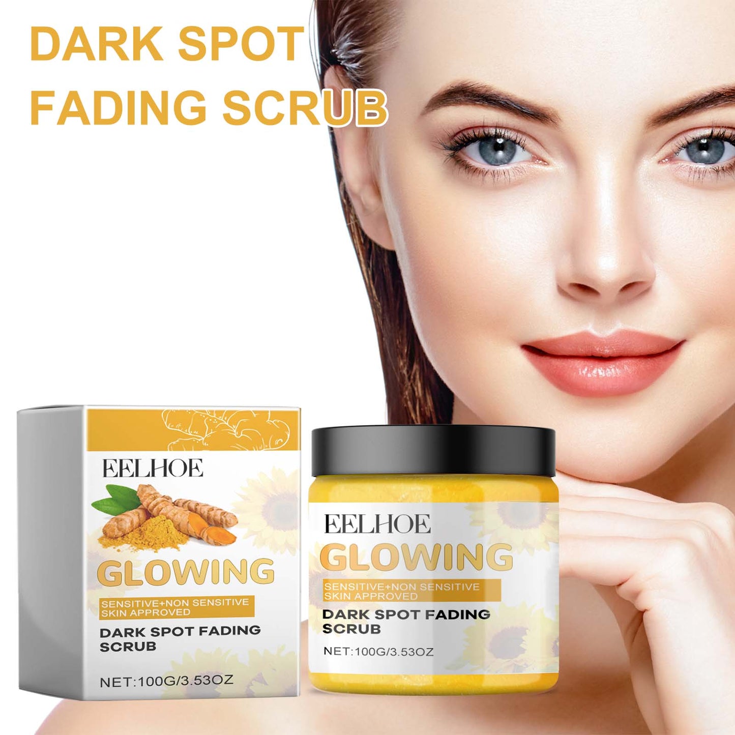 Turmeric Exfoliating Facial Scrub for Deep Pore Cleansing & Dark Spots