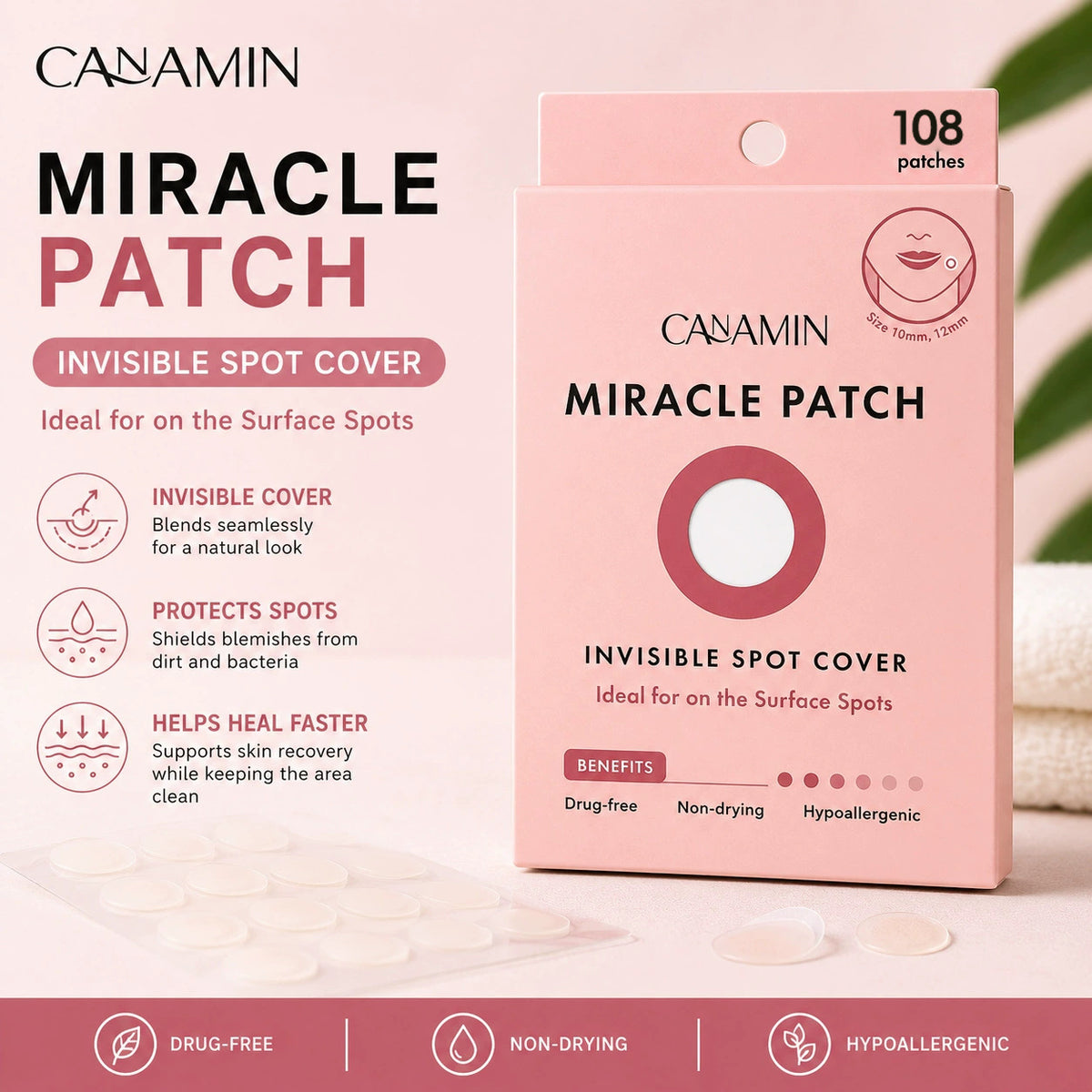 Acne Patch with Salicylic Acid & Tea Tree Oil - 96 Patches for Clear Skin