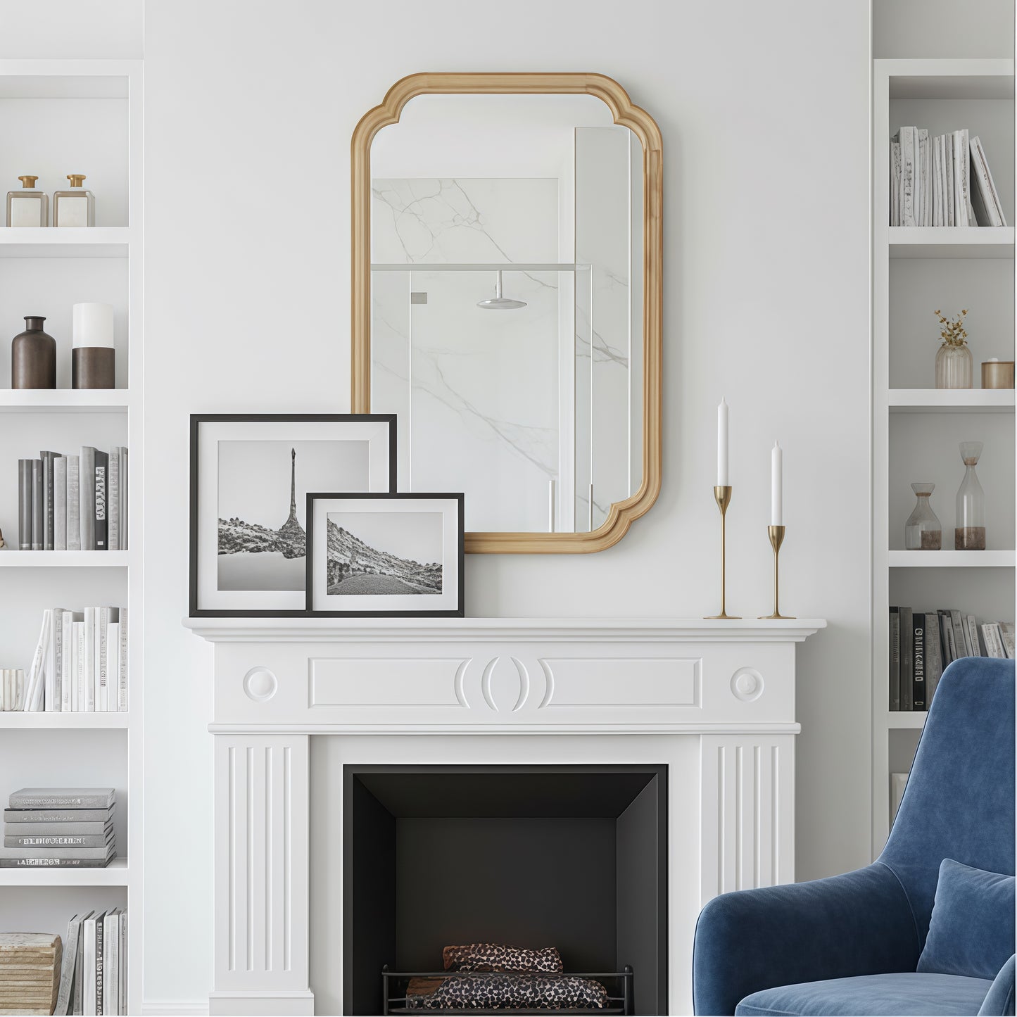 Natural Wood Decorative Mirror - 20" x 30" Solid Wood Frame