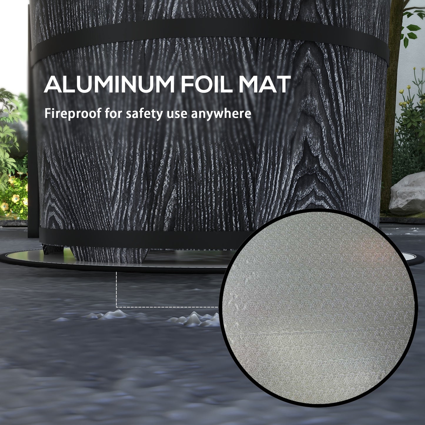 Portable Smokeless Fire Pit - Black with Fireproof Mat