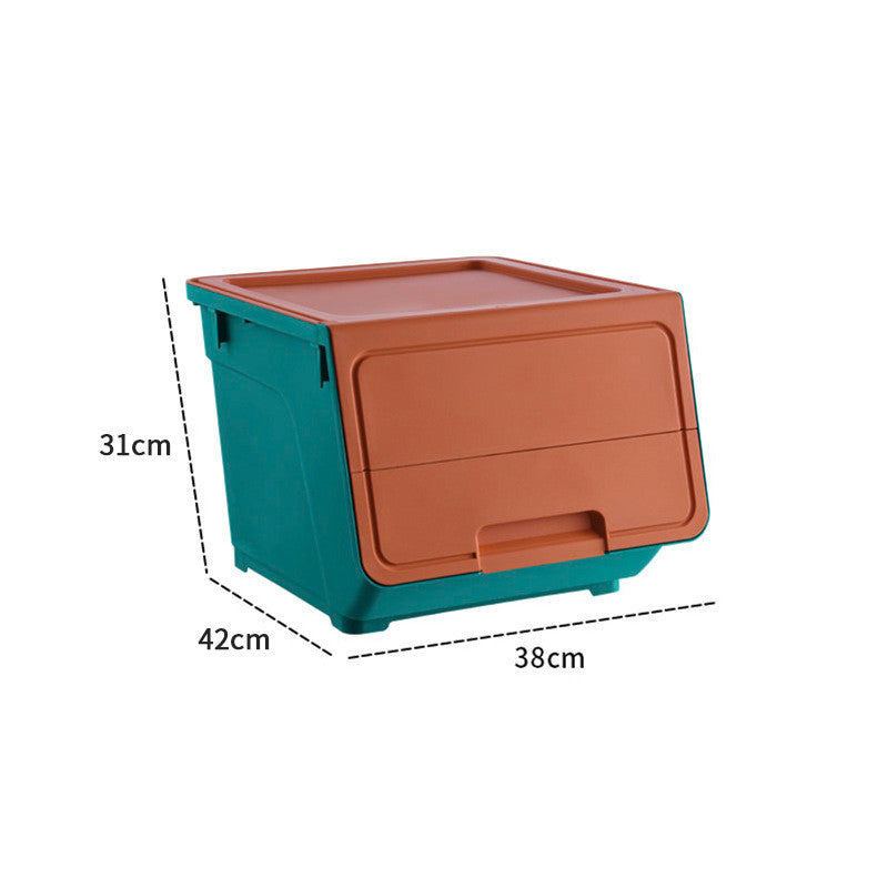 Multi-Style Plastic Storage Box Set with Flip Lid for Kitchen & Home Organization