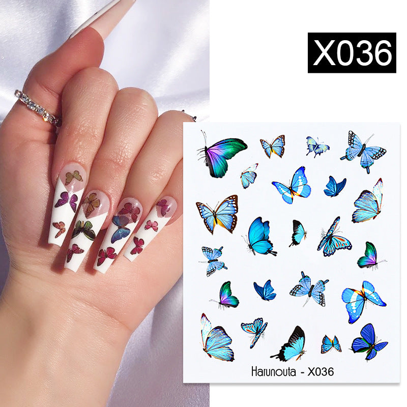 Nail Art Butterfly Sticker Flower Leaf Decal Kit - Assorted Formats