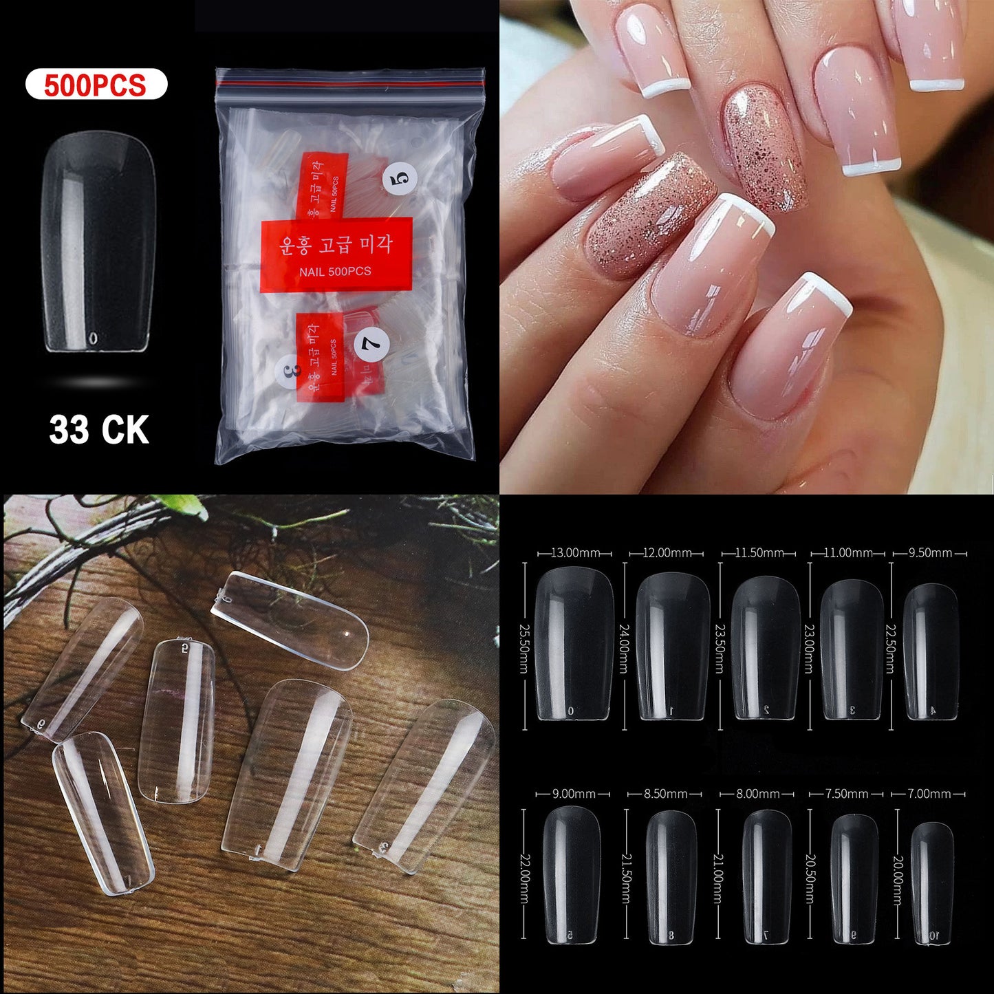 French Pointed Non-Marking Ballet Nail Art Tools - Transparent