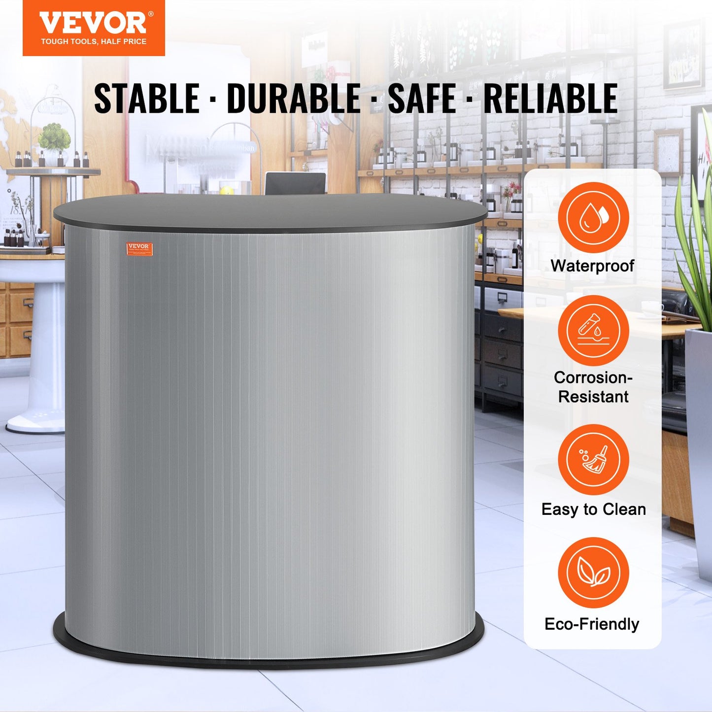 Portable Tradeshow Podium Table with Storage - Foldable Display Stand