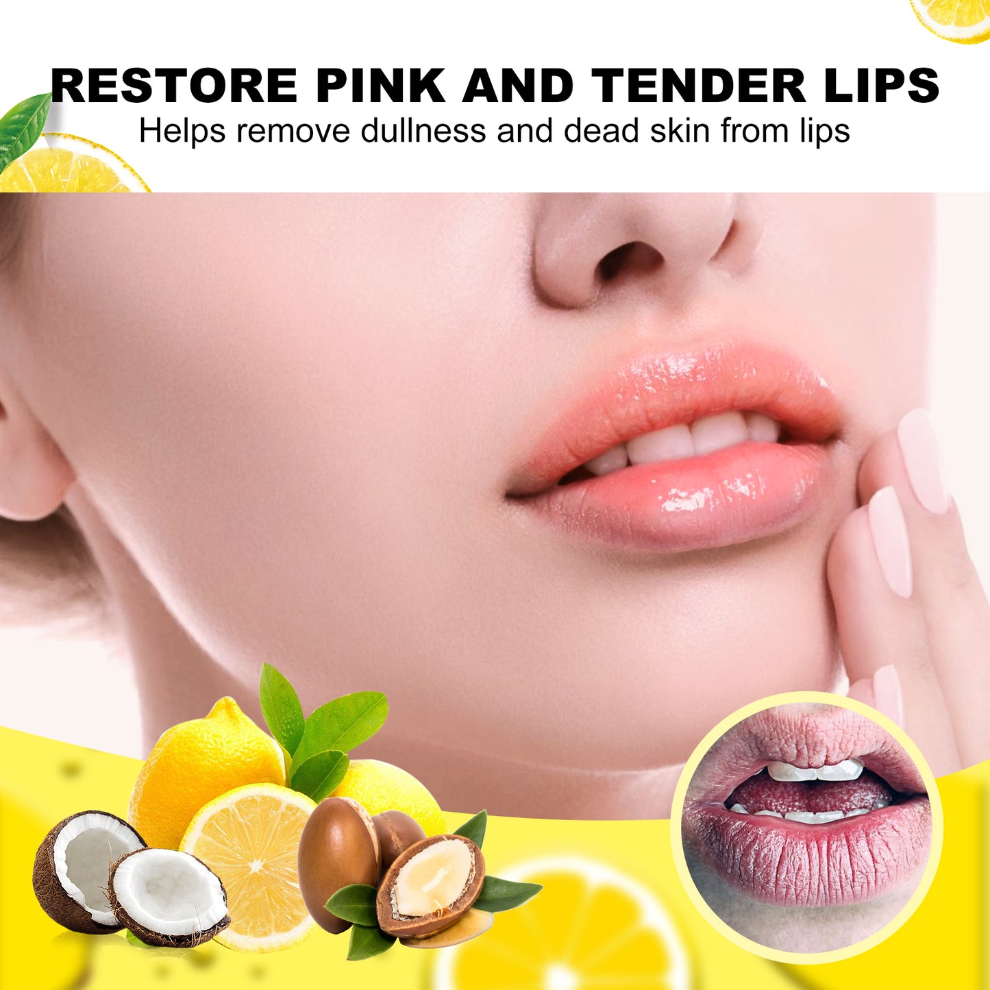 Exfoliating Lip Scrub with Lemon Extract & Almond Oil - 10g