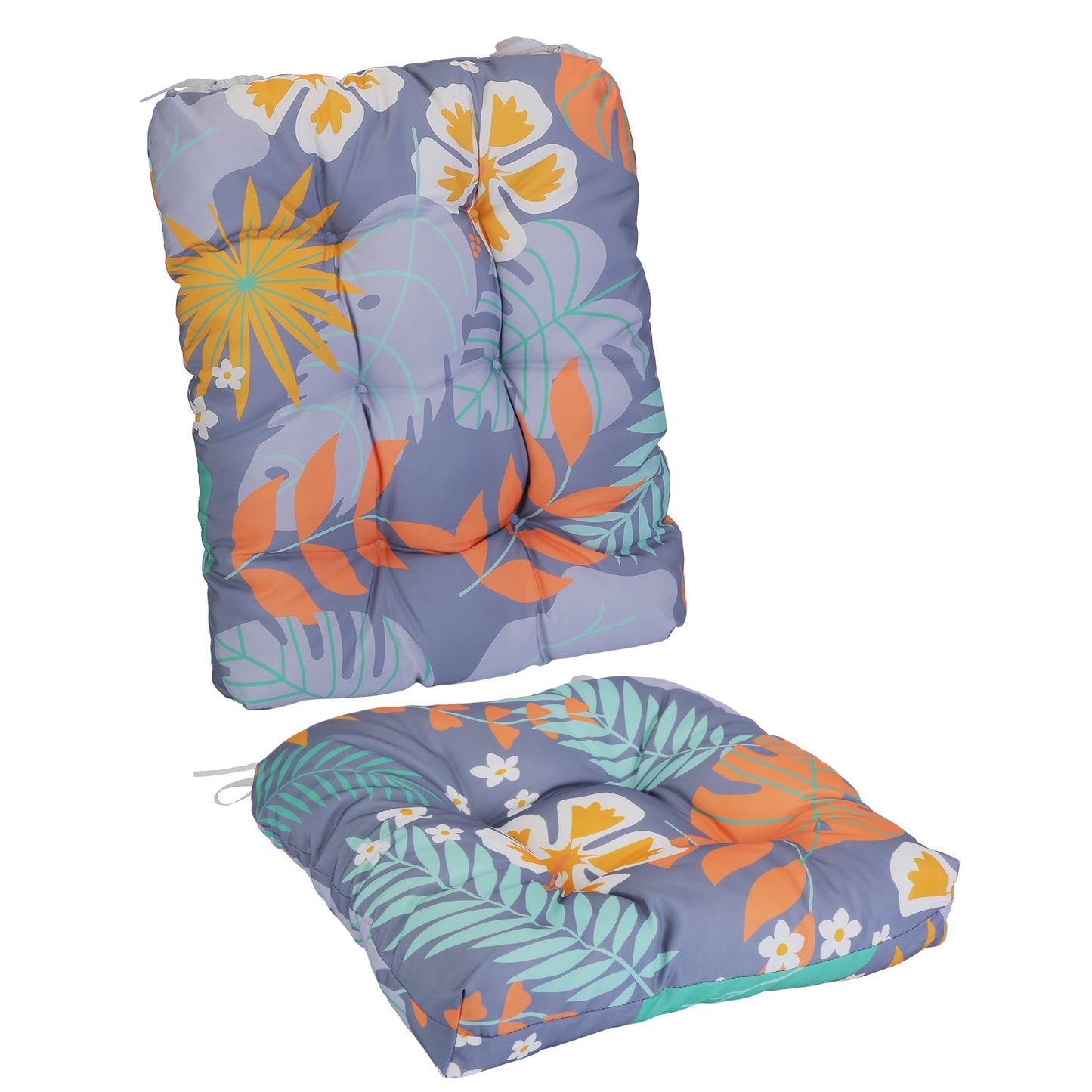 2-Piece Waterproof Rocking Chair Cushion Set with Non-Slip Ties