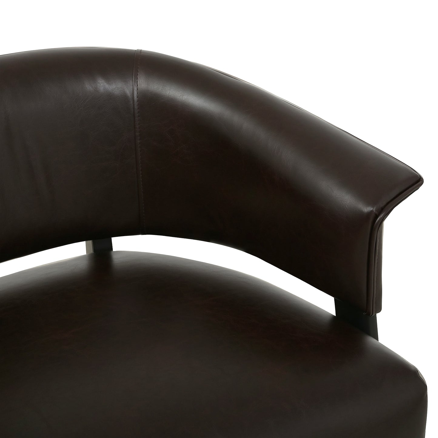 Faux Leather Wingback Accent Chair - Comfy Upholstered Armchair