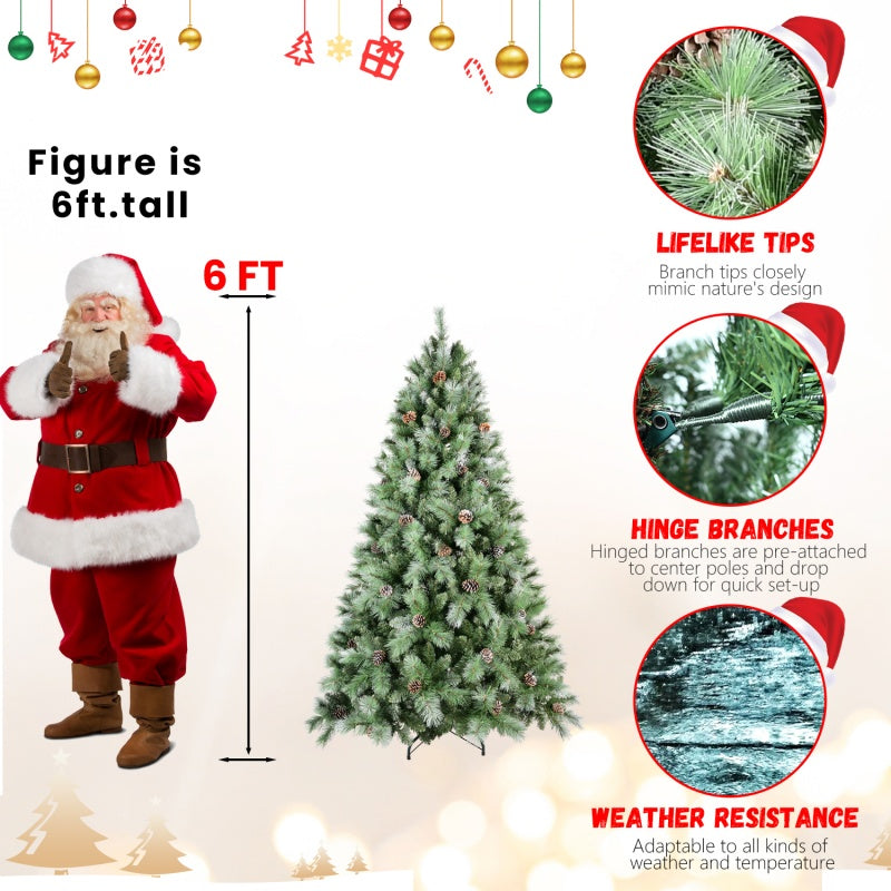 PVC Christmas Tree - Mixed Pine Cone Decoration, Multiple Heights