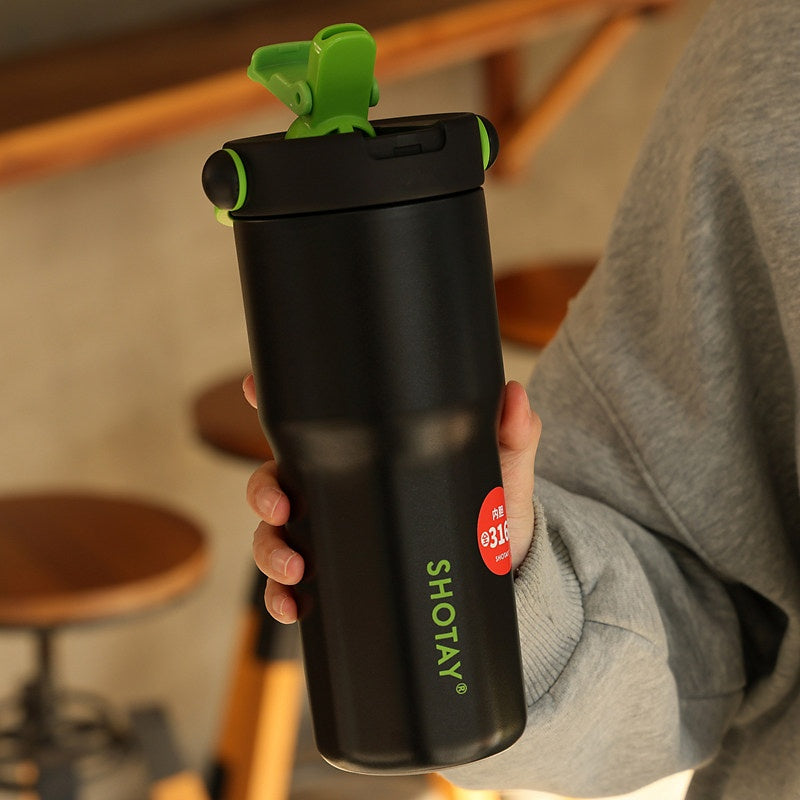 Insulated Stainless Steel Water Cup with Straw for Office & Home - 680mL