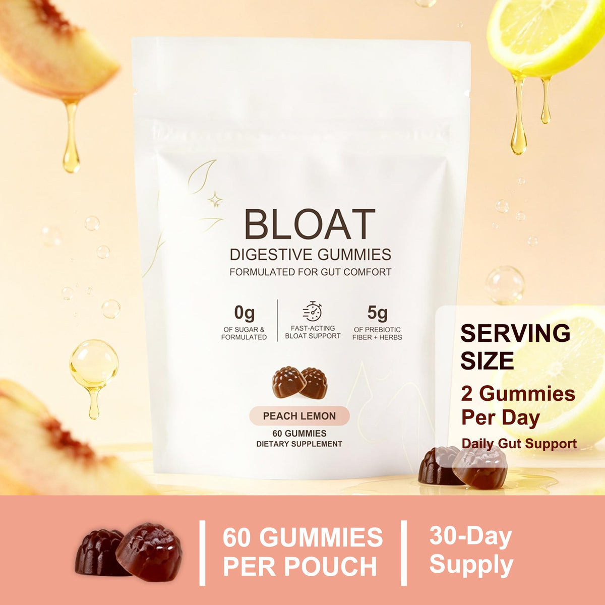Digestive Gummies - 60 Tablets Dietary Supplement for Digestive Health