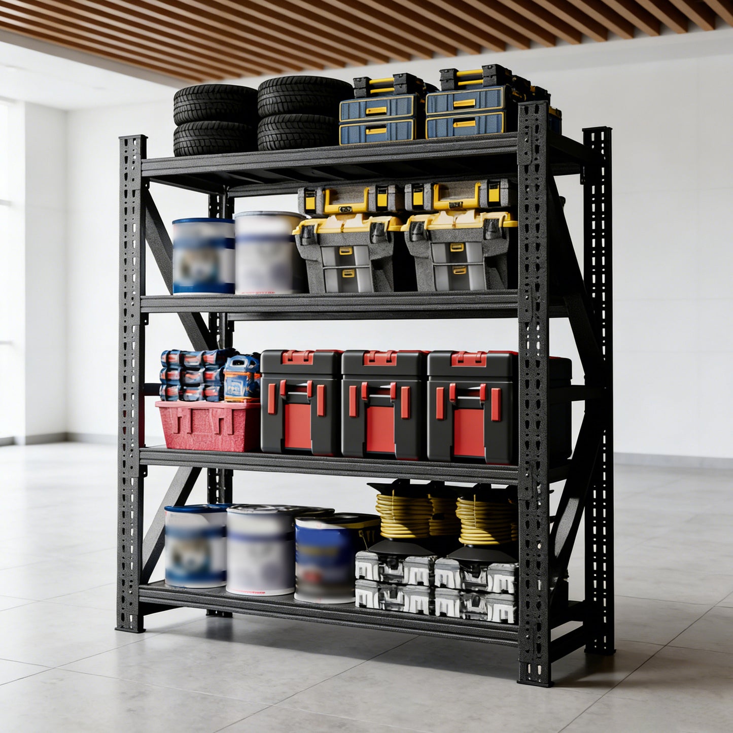 Heavy Duty Metal Adjustable Garage Shelves, 4000LBS Storage Rack 69H