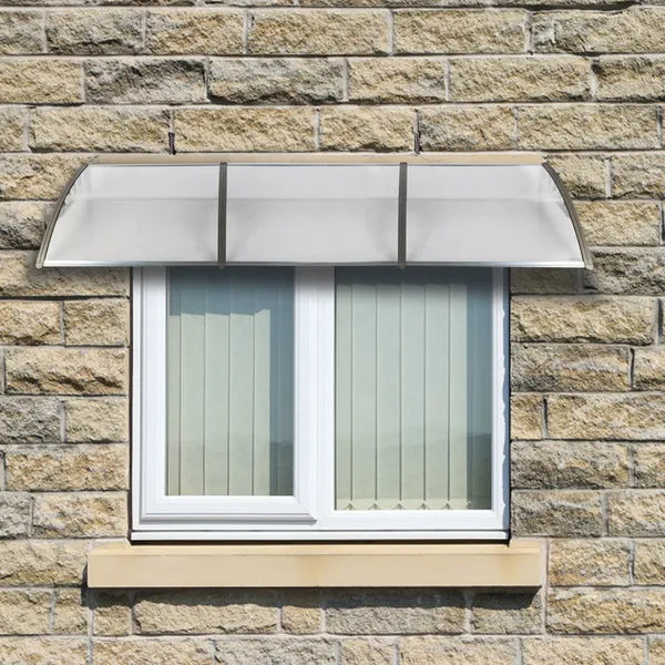 300 x 100 cm Door & Window Rain Cover Eaves Canopy - Transparent