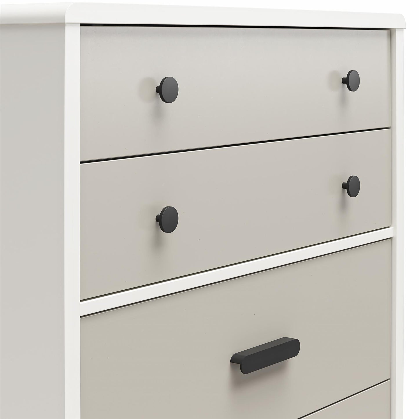 5-Drawer Dresser in White & Gray - Modern Storage Solution