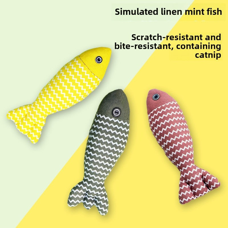 Pet Mint Fish Toy - Random Color Cat Toy for All Ages