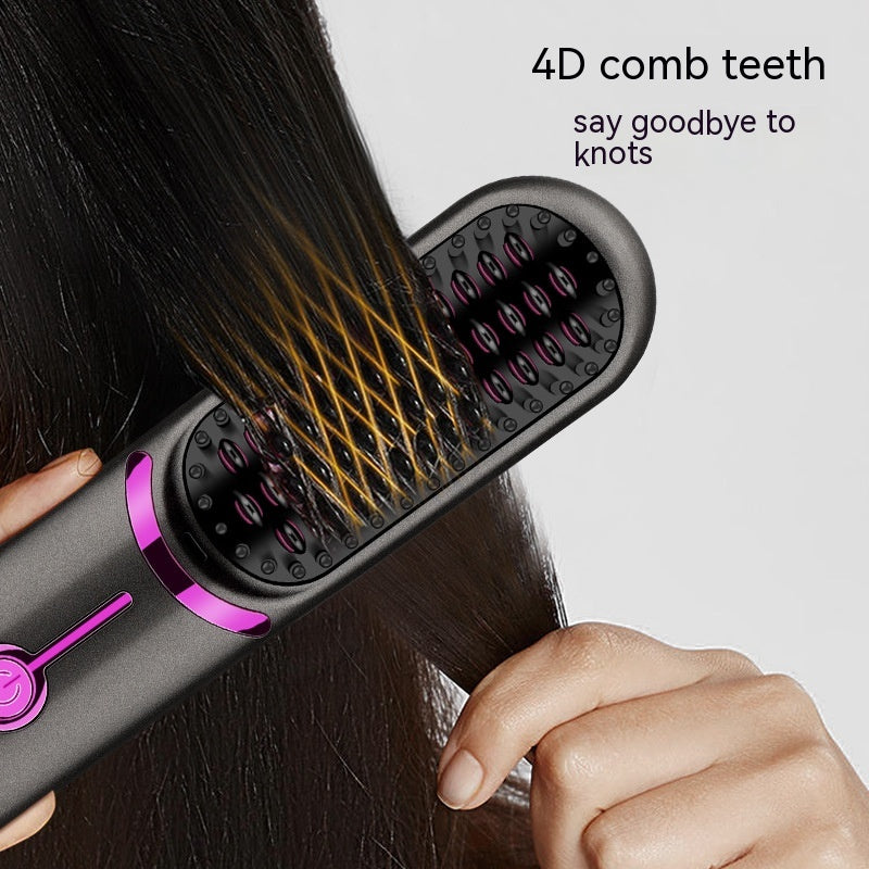 Wireless USB Hair Straightening Comb with 3 Heat Settings & Lithium Battery