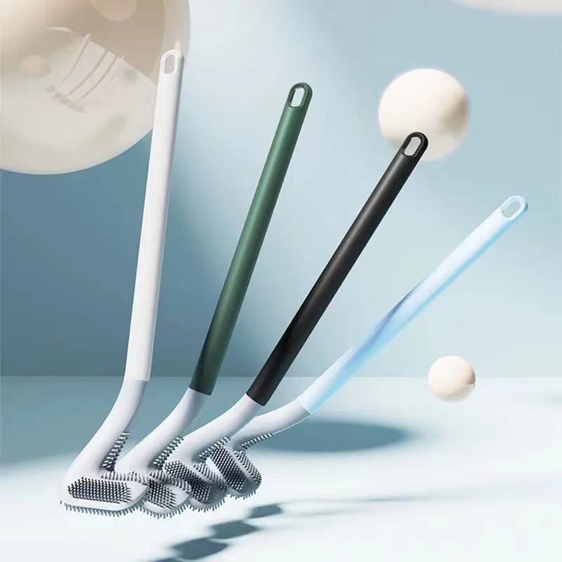 Silicone Non-Dead Corner Toilet Cleaning Brush Wall Mount Bathroom Tool