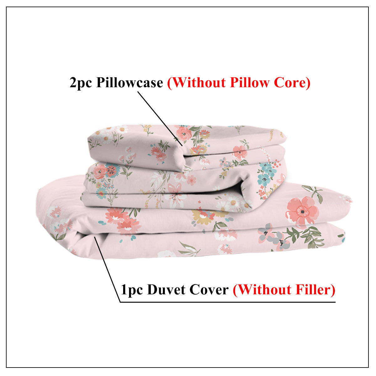 Minimalist Floral Duvet Cover Set - Soft Microfiber Bedding with Shams