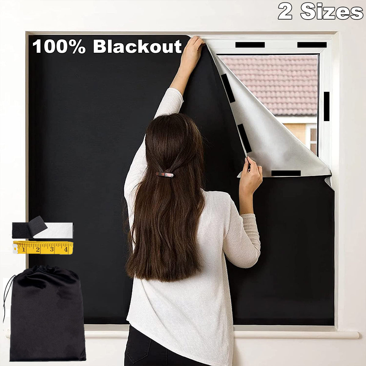 Portable Blackout Curtains - Oxford Cloth, Black