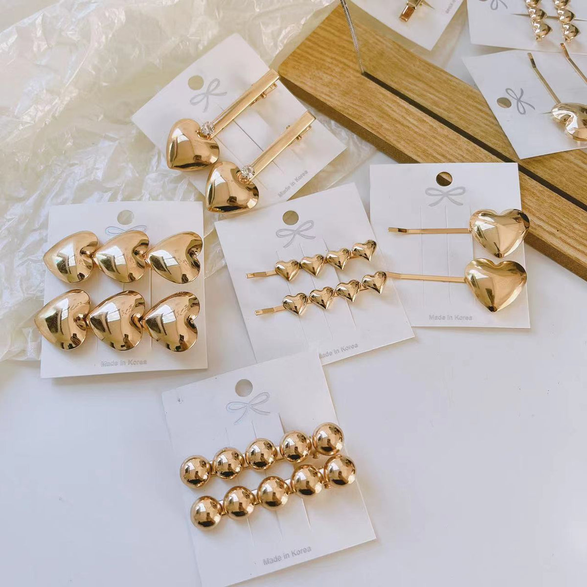 Metal Heart Hair Clip - Gold & Silver Hair Accessories for Women
