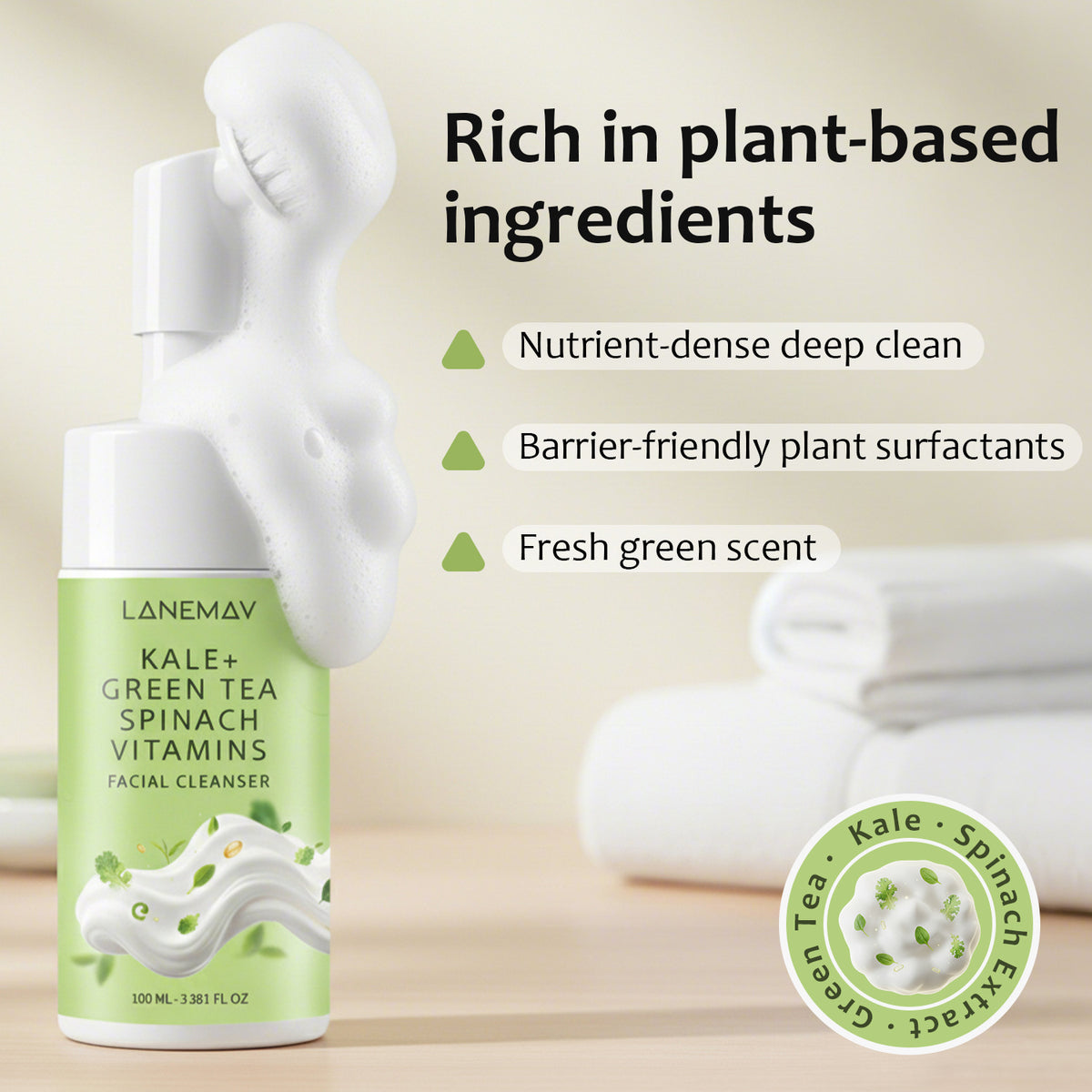 Kale & Spinach Green Tea Cleansing Milk