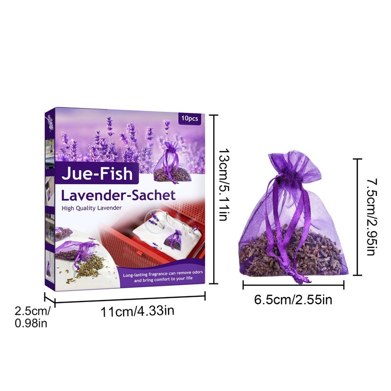 Lavender Scented Sachets for Kitchen Storage - 10 Pack