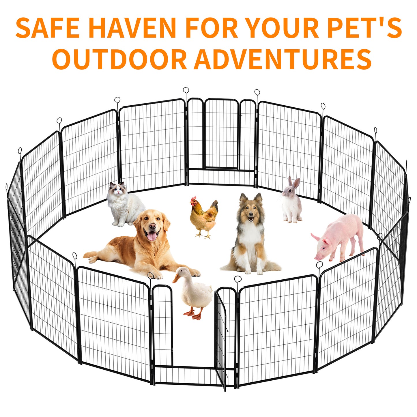 Dog Playpen 40 Inch, 16 Panels Heavy Duty Metal Pet Exercise Pen