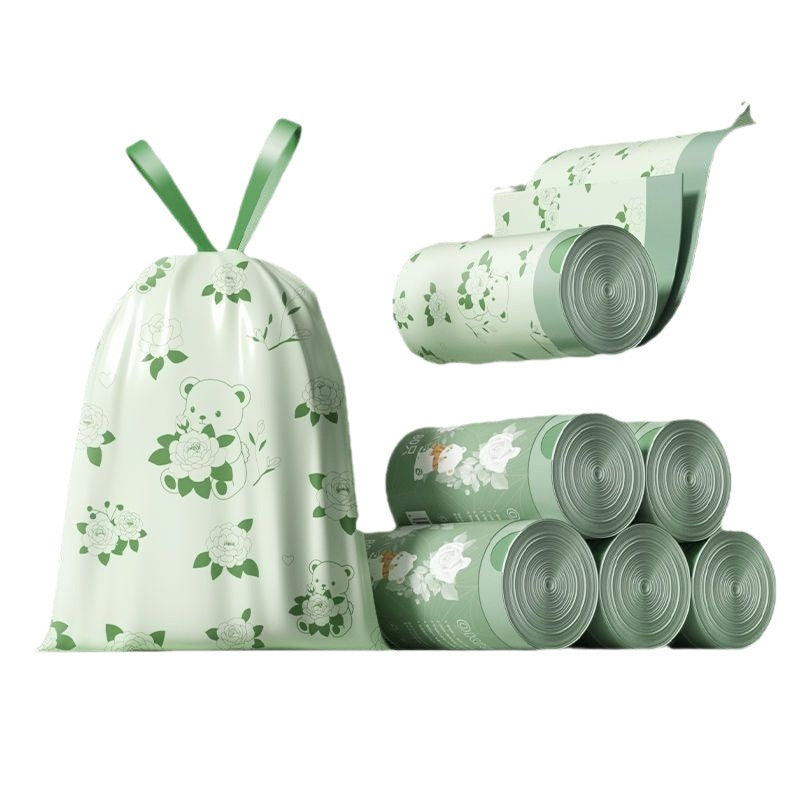 Large Household Garbage Bags with Drawstring and Mosquito Repellent Print