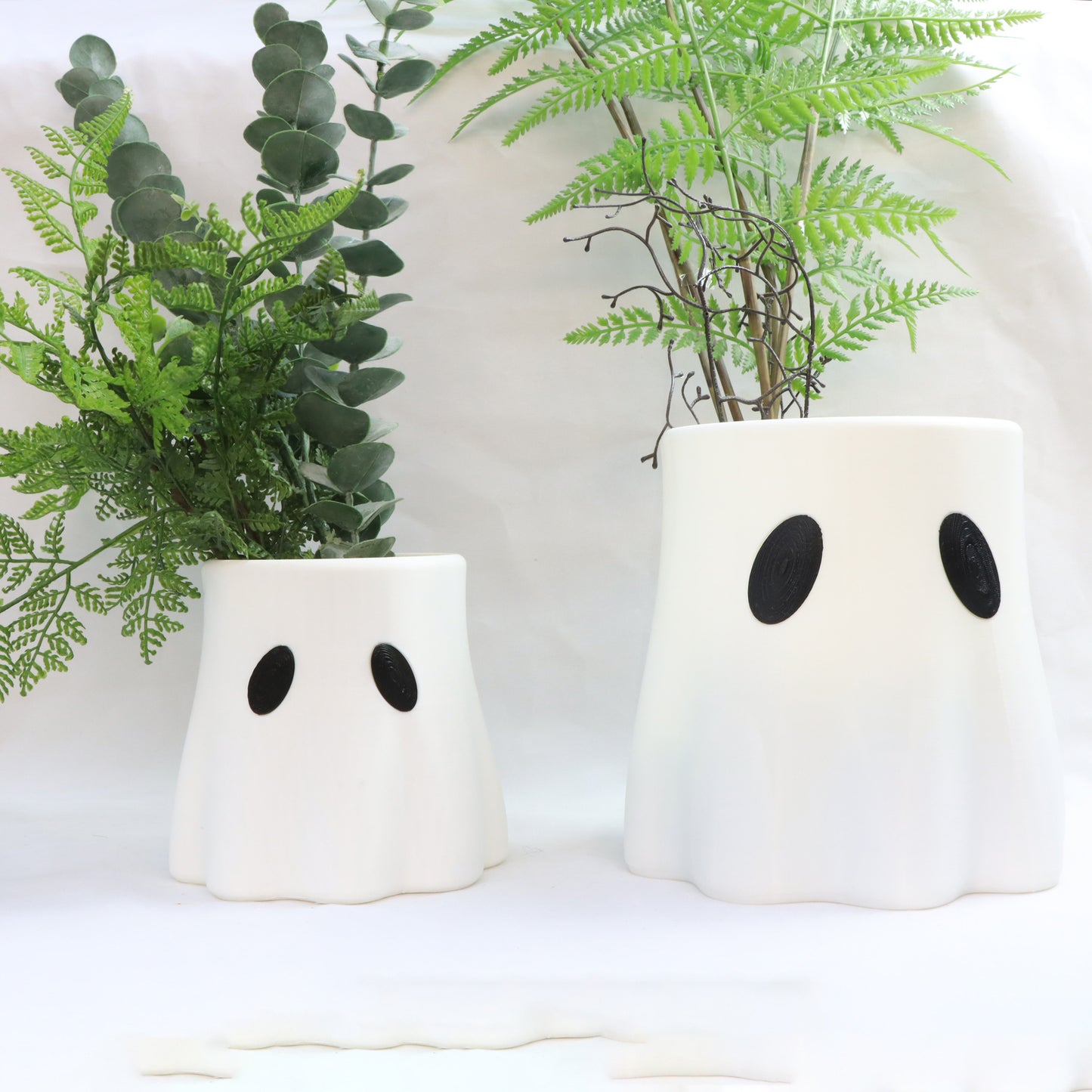 Ghost Flower Pot Garden Decor - Small & Large Plastic 3D Printed Planters