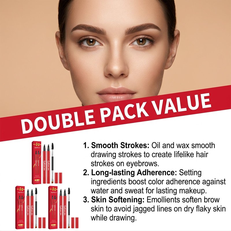 Longwear Silky Eyebrow Pencil Set for Precise Natural Look - Multiple Colors