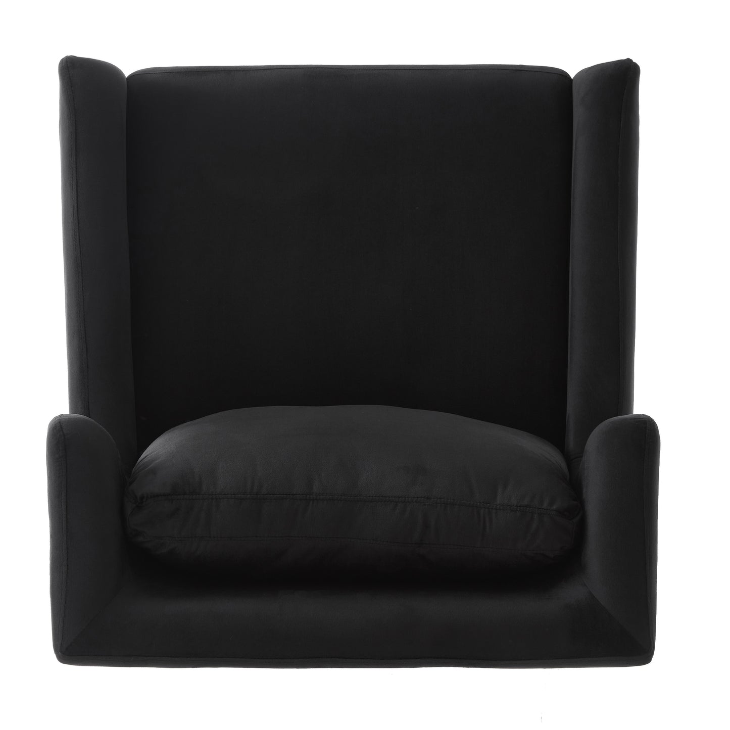 Black Velvet Accent Chair - Modern Armchair for Living Room