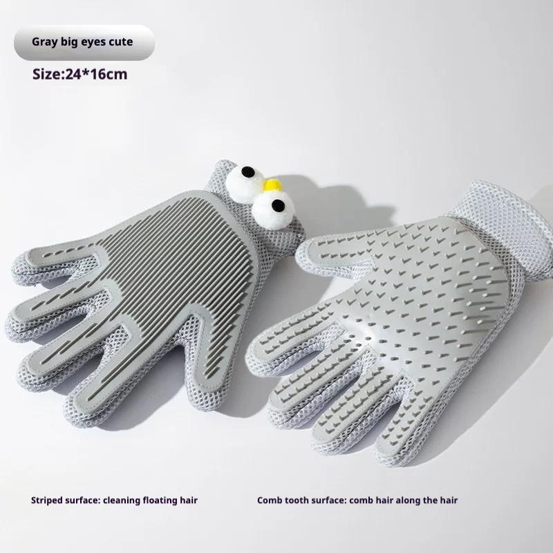 Pet Grooming Gloves and Brushes for Cats and Dogs - Hair Removal & Massage - Double-Sided, Anti-Scratch