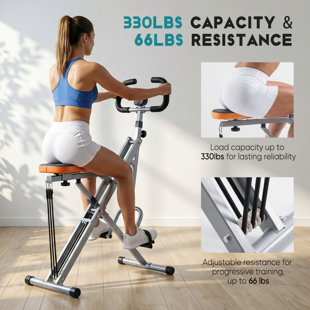 Foldable Home Squat Machine with Adjustable Resistance - 330 lbs