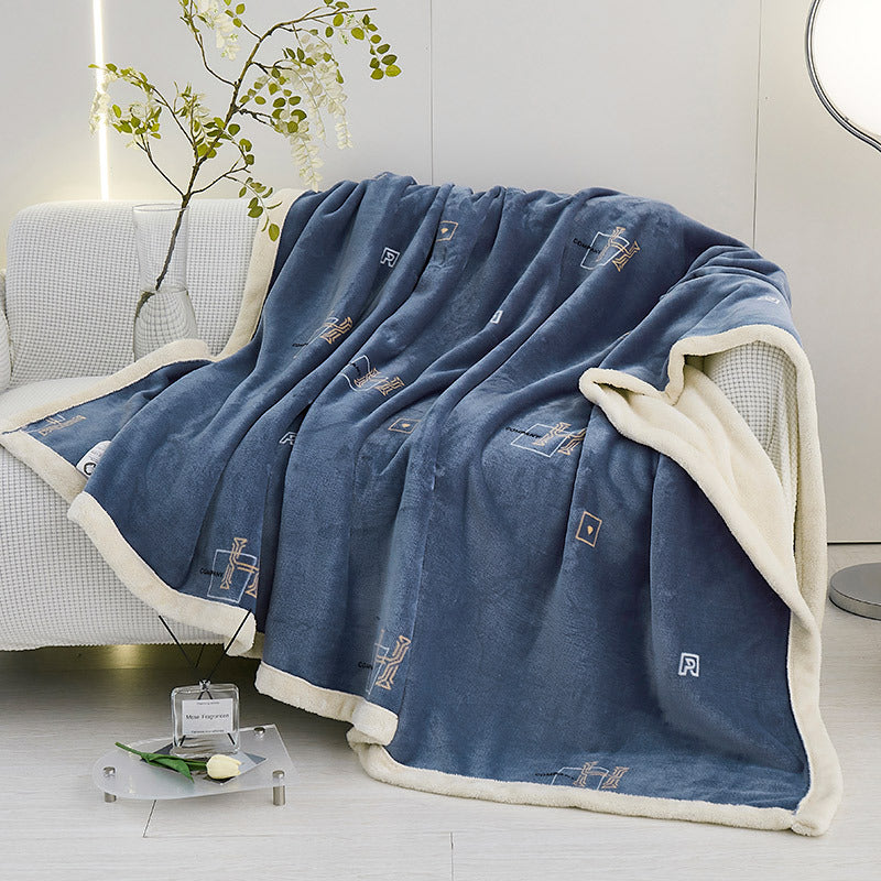 European Cotton Fleece Woolen Blanket - Thickened Warm Bed Sheet for All Seasons