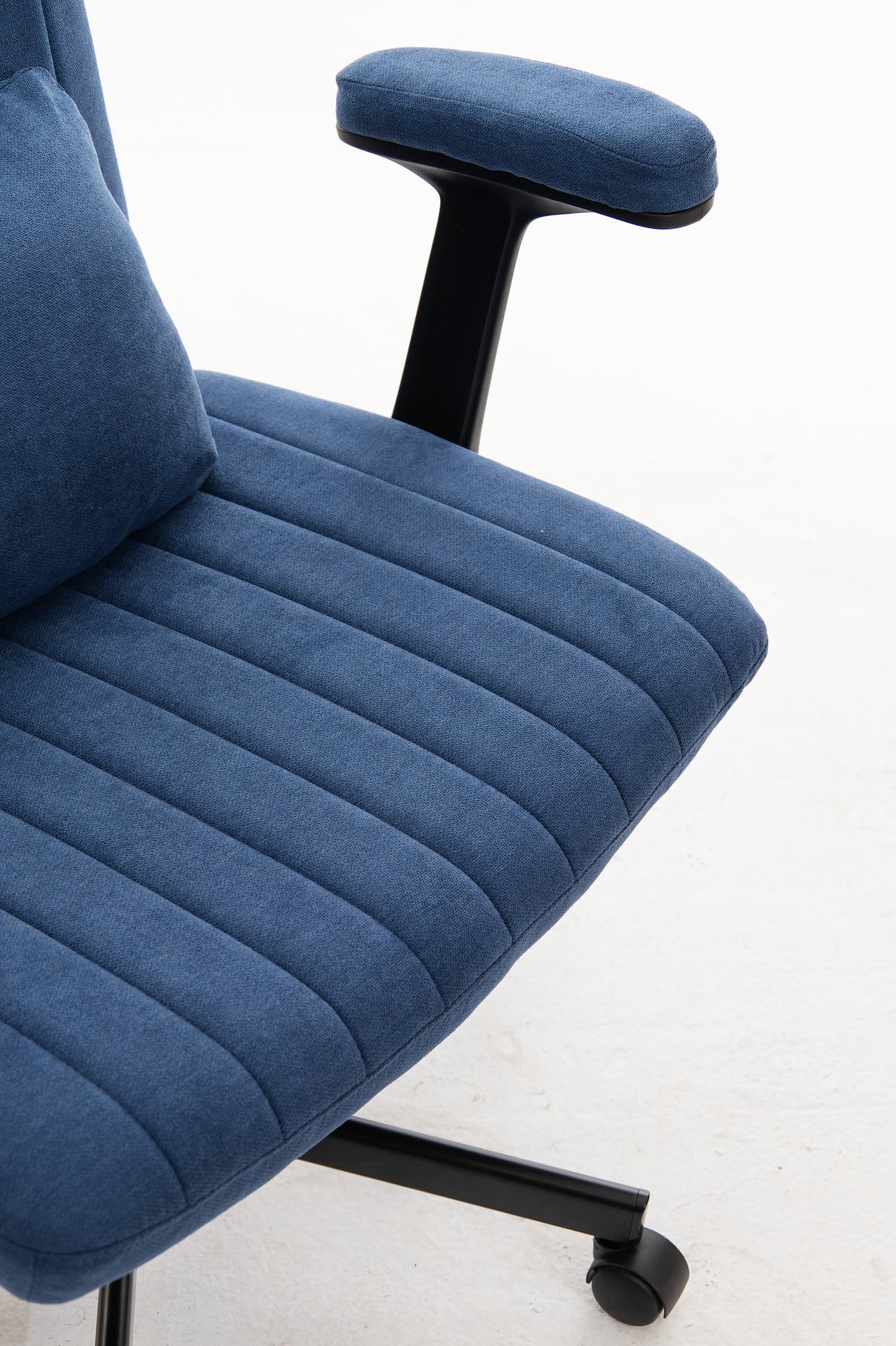 Blue Modern Linen Criss Cross Armrest Office Chair