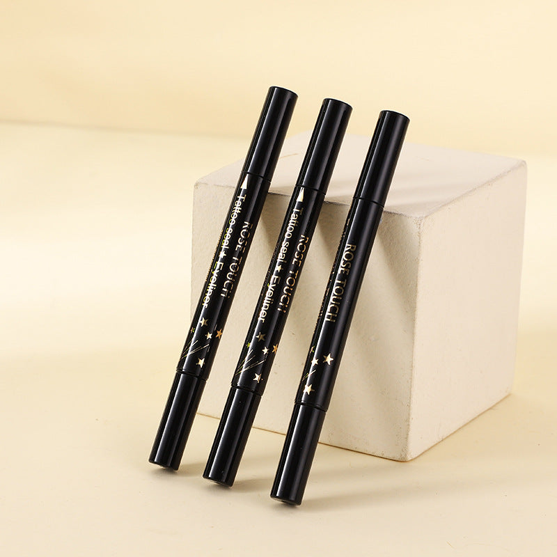 Waterproof Quick-Drying Double-Headed Eyeliner Set - Black