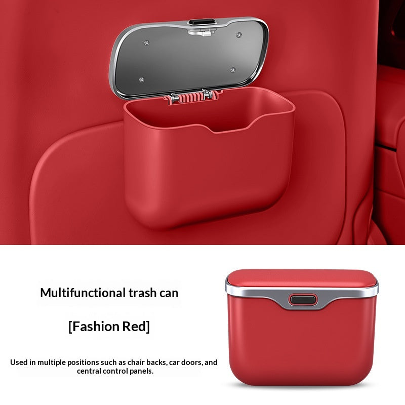 Car Trash Can Hanging Storage Bin Multi-Functional Interior Organizer