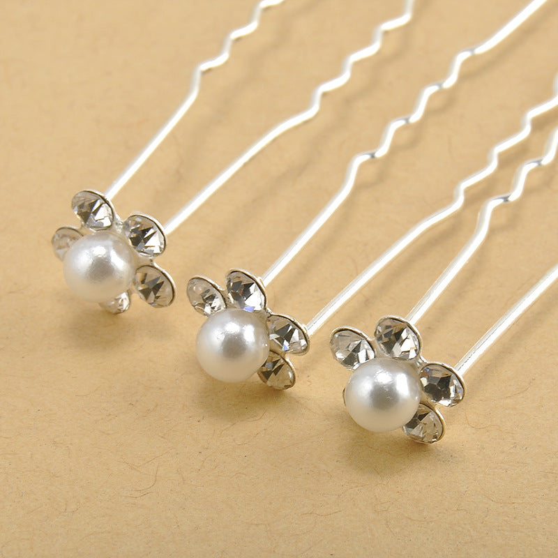 Pearl Flower Hairpin Set - 20 Pieces Bridal Hair Accessories