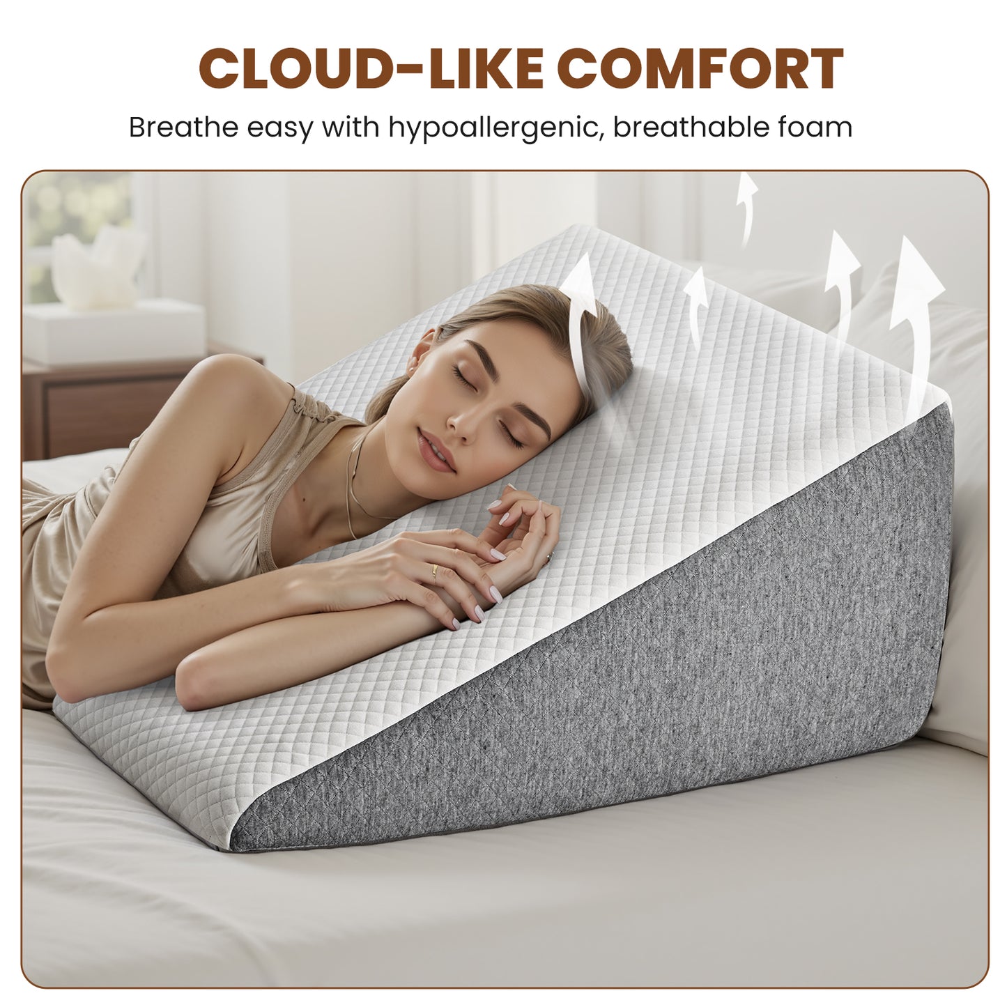 Memory Foam Wedge Pillow - Versatile Support for Comfort
