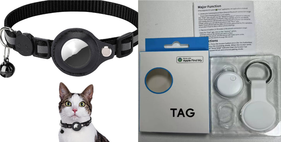 Reflective Waterproof Pet Collar Case for Airtag - Dog & Cat Nylon Accessory