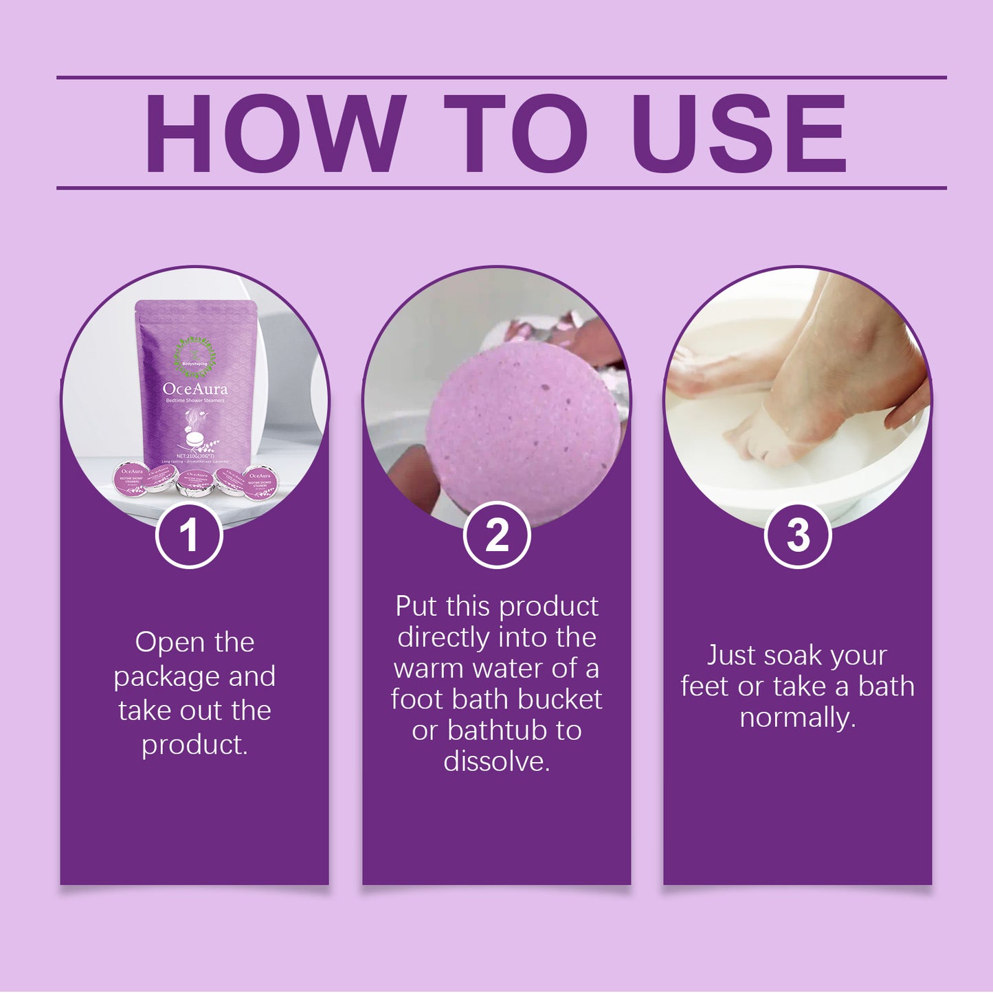 Lavender Aromatherapy Shower Tablets for Relaxation and Stress Relief