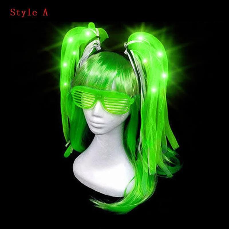 Glow LED Rave Hair Band with Light Up Braids Crown for Festivals & Parties