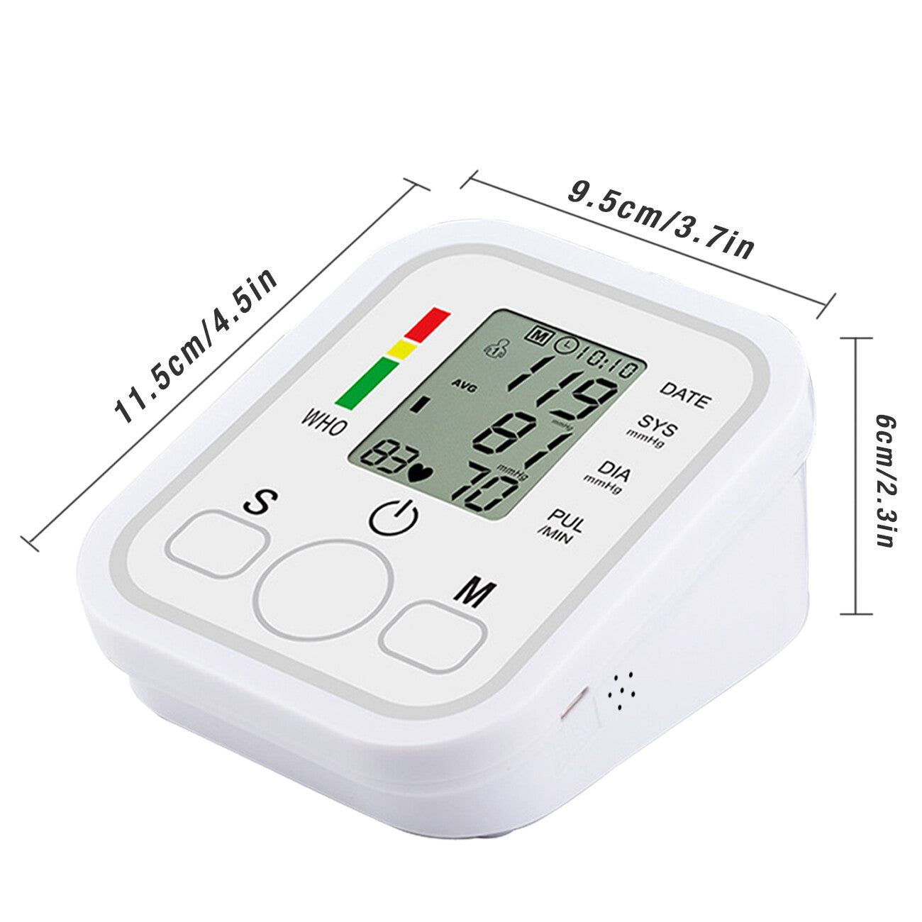 Automatic Upper Arm Blood Pressure Monitor with Voice Guidance & Backlit Screen