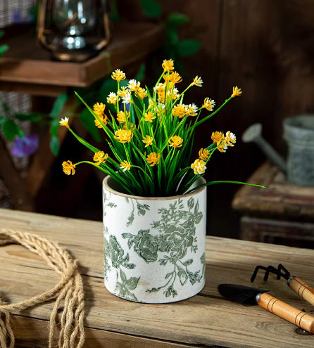 Retro Ceramic Flower Pot - Home Decor Garden Planter Upright Style