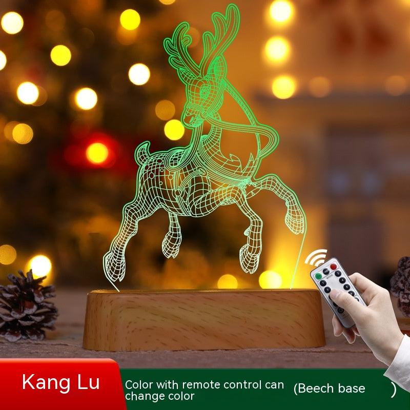Acrylic LED Night Light - 3D Christmas Decoration Lamp