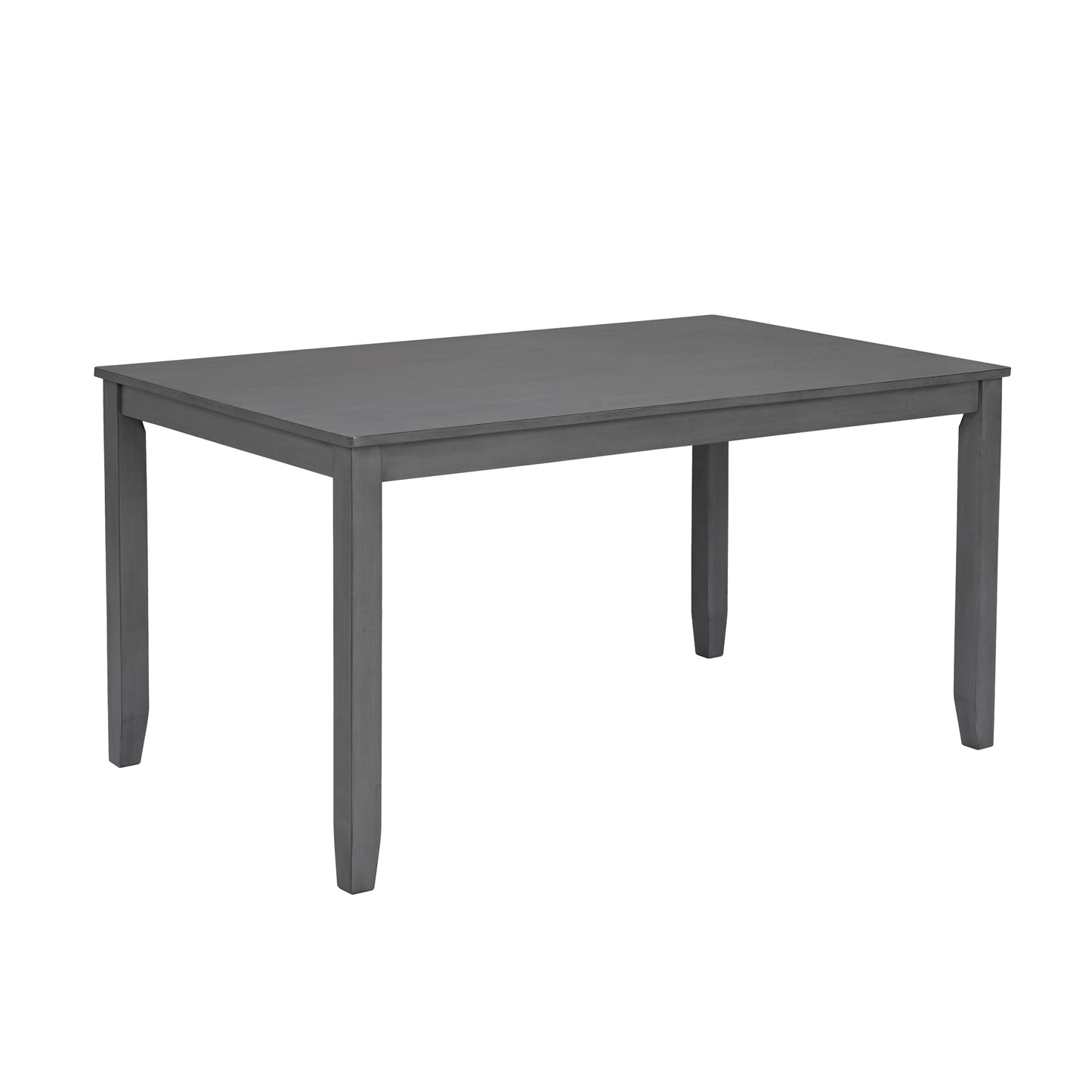 Rectangular Dining Table Set for 6 - Wooden Table with Upholstered Chairs & Bench - Grey