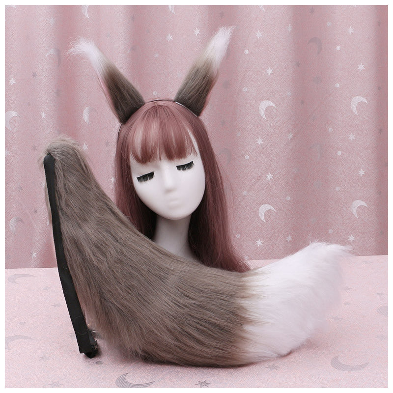Cute Plush Fox Ear Headband with Tail for Parties and Photos - Multiple Colors